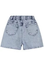 Short pour fille, 6-9 ans, bleu - Lot