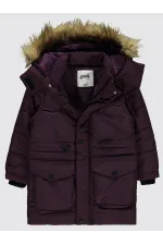 Manteau pour fille de 6 à 9 ans, couleur prune - Emballage