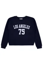 Girl's Sweatshirt 10-13 Years Old Dark Navy Blue - Package