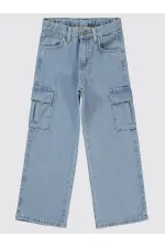 Kız Çocuk Pantolon 6-9 Yaş Açık Mavi - Paket