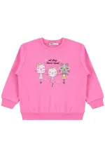 Kız Çocuk Sweatshirt Km 2-5 Yaş Koyu Pembe - Paket
