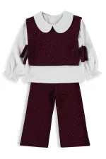 Ensemble d'équipe pour filles de 2 à 5 ans, bordeaux - Emballage