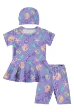 Ensemble maillot de bain fille lilas 6-13 ans - Emballage
