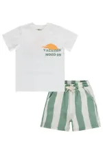 Erkek Çocuk Takım 2-5 Yaş Ekru-Haki - Paket