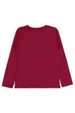 Sweat-shirt fille Km 10-13 ans Rouge bordeaux - Emballage