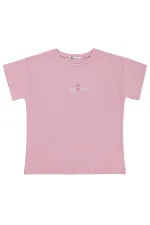 T-shirt fille, 6-9 ans, rose foncé - Lot