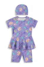 Ensemble maillot de bain fille lilas 6-13 ans - Emballage