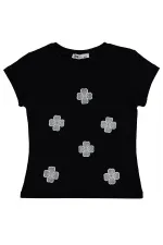 Kız Çocuk Tişört 6-9 Yaş Siyah - Paket