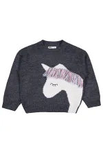 Pull pour fille de 2 à 5 ans, anthracite - Emballage