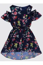 Ensemble gilet et robe bleu marine pour fille de 6 à 9 ans - Emballage
