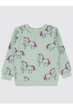 Kız Çocuk Sweatshirt 2-5 Yaş Taze Nane - Paket