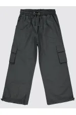Pantalon fille 6-9 ans, couleur fumée - Emballage