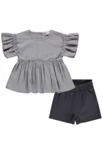 Kız Çocuk Takım 6-9 Yaş Gri - Paket