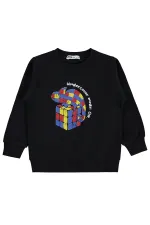 Erkek Çocuk Sweatshirt Km 2-5 Yaş Siyah - Paket