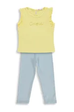 Kız Çocuk Takım 2-5 Yaş Sarı-Koyu Mavi - Paket