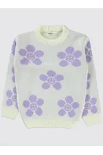 Girl's Sweater 6-9 Years Old Ecru-Lilac - Package