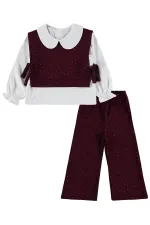 Ensemble d'équipe pour filles de 2 à 5 ans, bordeaux - Emballage