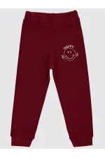 Boys Tracksuit Bottoms 2-5 Years Old Burgundy - Pack