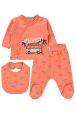 Baby Bodysuit Sets 0-24 Months Coral - Package