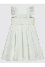 Kız Çocuk Jile ve Elbise 6-9 Yaş Ekru - Paket