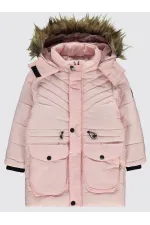 Kız Çocuk Mont 6-9 Yaş Pudra - Paket