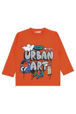 Sweat-shirt garçon, 2-5 ans, orange - Lot
