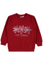 Kız Çocuk Sweatshirt Km 2-5 Yaş Kırmızı - Paket