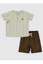 Ensemble garçon 2-5 ans marron - Emballage