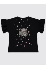 Girls T-Shirt 6-9 Years Old Black - Pack