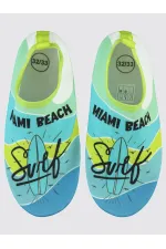 Chaussures de plage pour garçon, pointures 31 à 35, vertes - Emballage