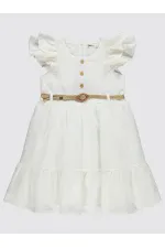 Ensemble gilet et robe pour fille de 6 à 9 ans, couleur écru - Pack