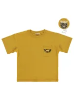 T-shirt garçon, 6-9 ans, moutarde foncée - Lot