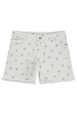 Kız Çocuk Şort 6-9 Yaş Kırık Beyaz - Paket