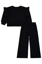 Girls Tracksuit Set 2-5 Years Old Black-Black - Package