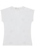 T-shirt fille, 6-9 ans, blanc cassé - Emballage