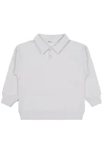 Erkek Çocuk Sweatshirt 6-9 Yaş Açık Gri - Paket