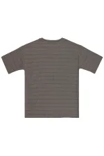 T-shirt garçon, 6-9 ans, marron foncé - Lot