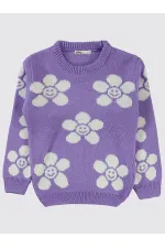Pull pour fille 6-9 ans, couleur lilas métallisé - Emballage