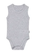 Bebek Çıtçıtlı Badi 0-24 Ay Gri - Paket