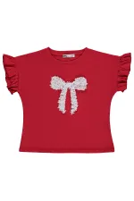 Lot de t-shirts rouges pour filles, 6-9 ans