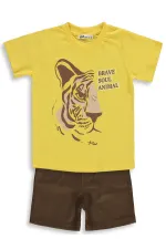 Erkek Çocuk Takım 2-5 Yaş Sarı-Kahve - Paket
