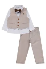 Erkek Çocuk Takım 2-5 Yaş Bej - Paket