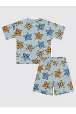 Erkek Çocuk Pijama Takımı 2-5 Yaş Buz Mavi - Paket