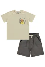 Erkek Çocuk Takım 2-5 Yaş Sütlükahve - Paket