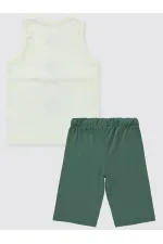 Erkek Çocuk Pijama Takımı 6-9 Yaş Ekru - Paket