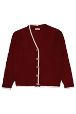 Gilet pour fille 10-13 ans bordeaux - Emballage