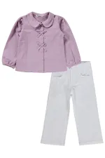 Girls' Outfit Set 2-5 Years Old Lilac-White - Package