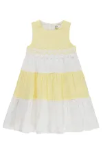 Combinaison et robe pour filles, 6-9 ans, jaune et blanc - Emballage