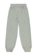 Pantalon de survêtement garçon, 6-9 ans, gris chiné - Lot