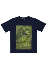 T-shirt garçon Km 6-9 ans bleu marine - Lot